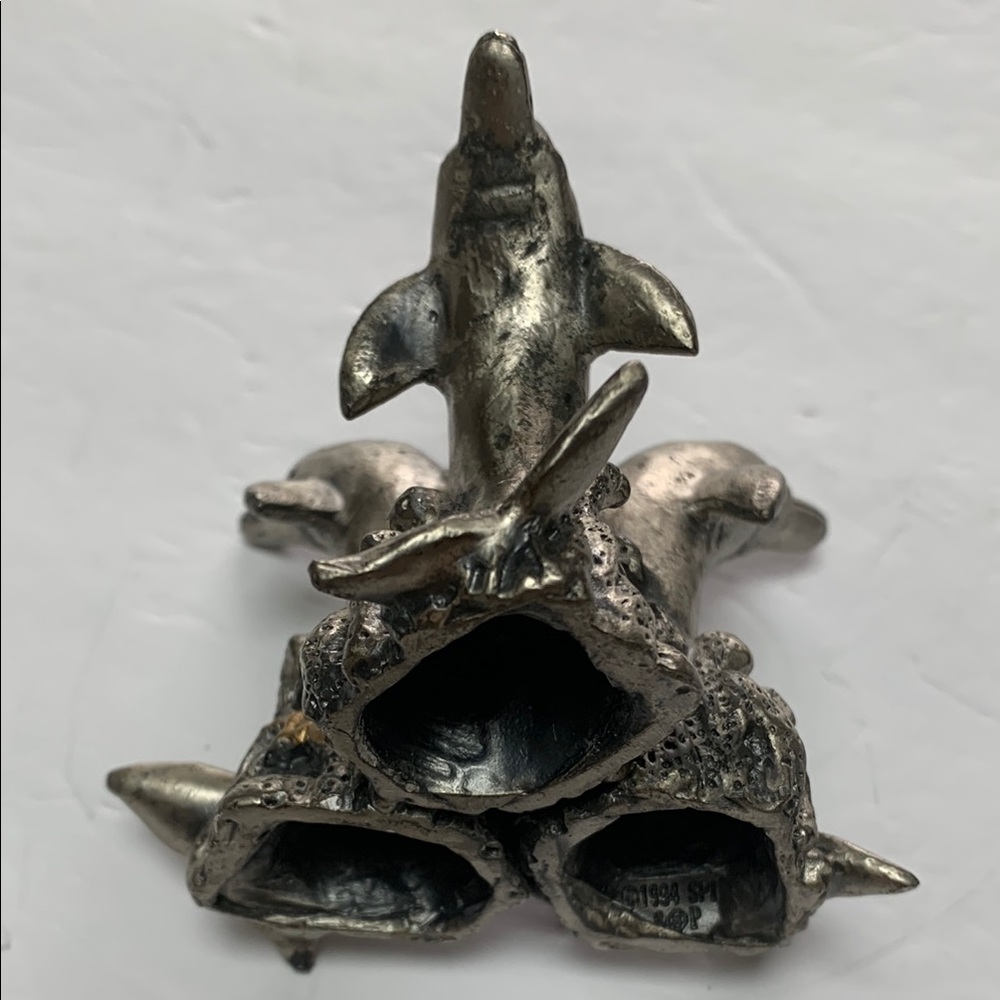 Trio of Silver Dolphins Figurine - Picture 4 of 5